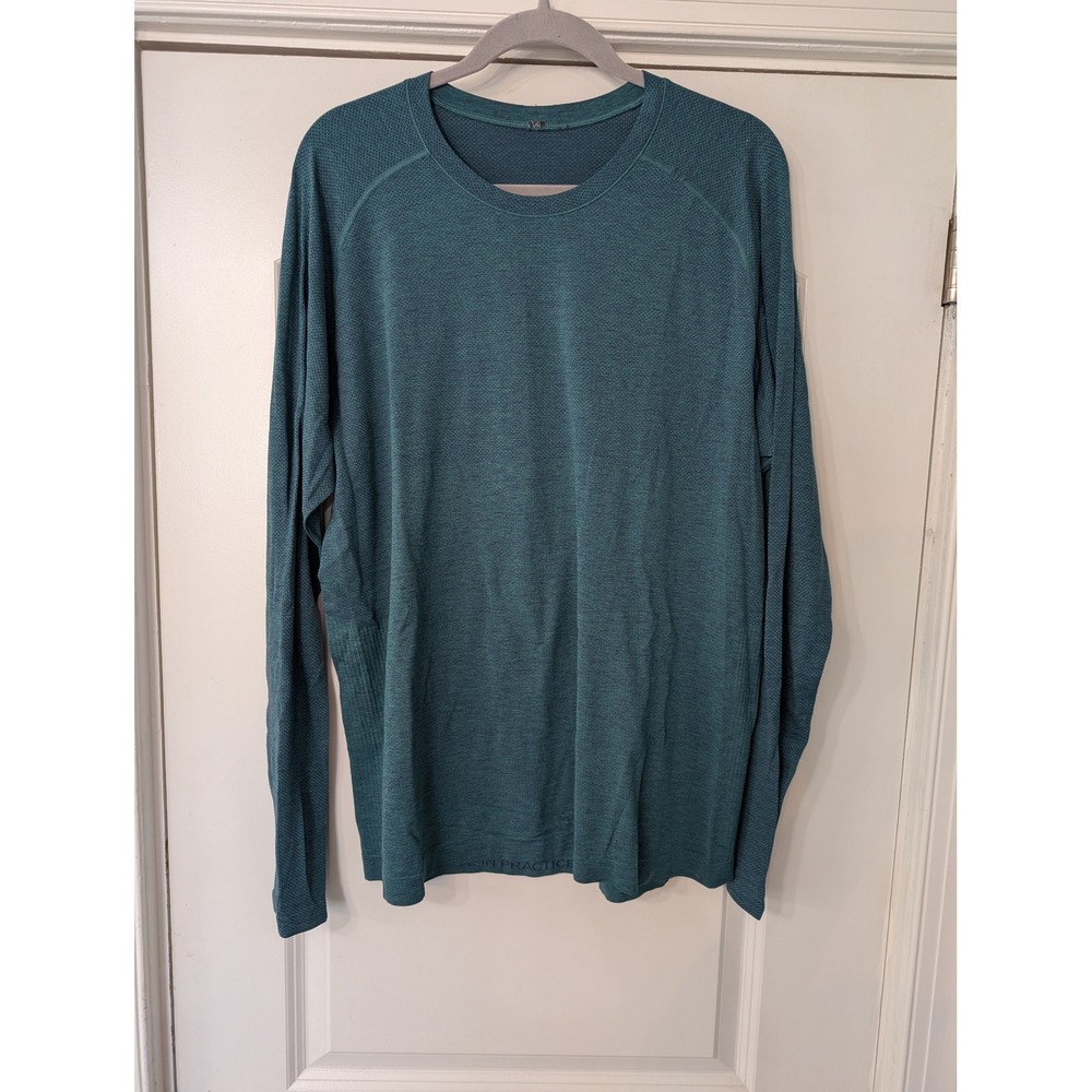 Lululemon Metal Vent Tech Long Sleeve Shirt Mens XL Heathered Teal Green Running